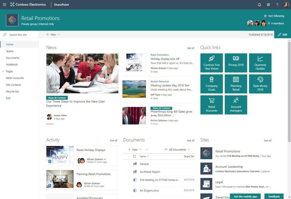 5 Impressive Features of SharePoint Team Sites in Office 365