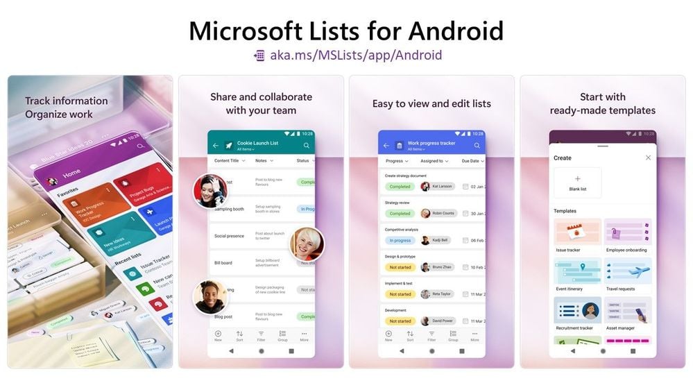 Microsoft lists for Android