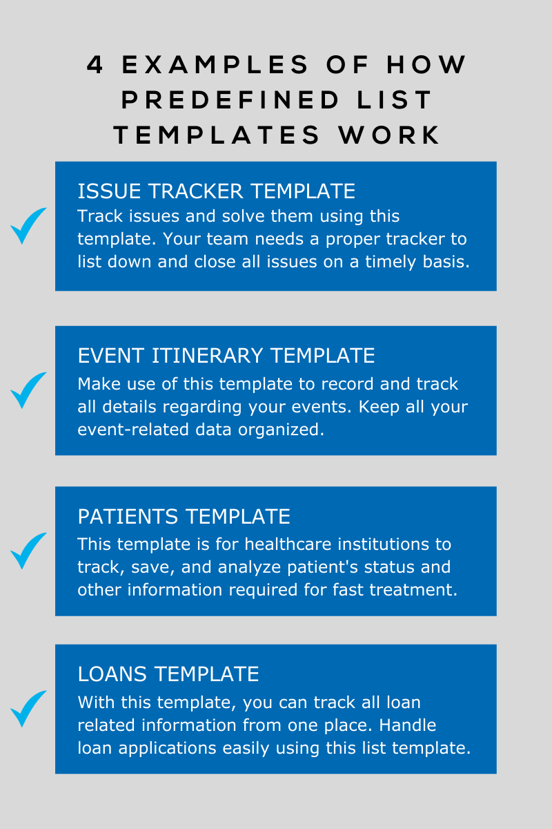 4 Examples of How Predefined List Templates Work - Graphic 1