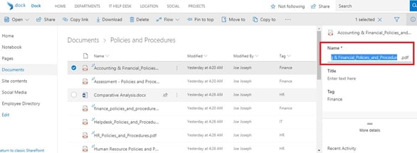 Ways to Rename Your Files in SharePoint
