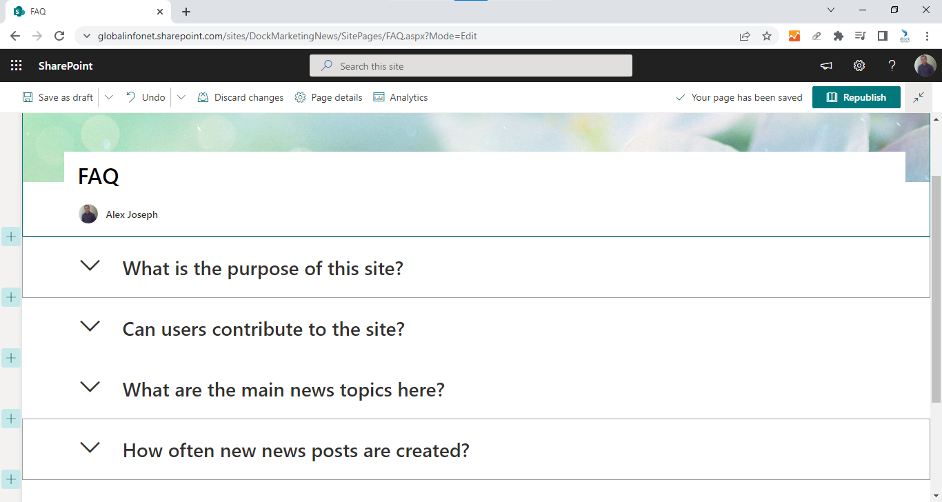 How to Create a Collapsible FAQ Section in SharePoint Online