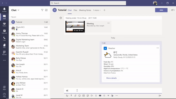 Steps to add apps in Microsoft Teams from the messaging area